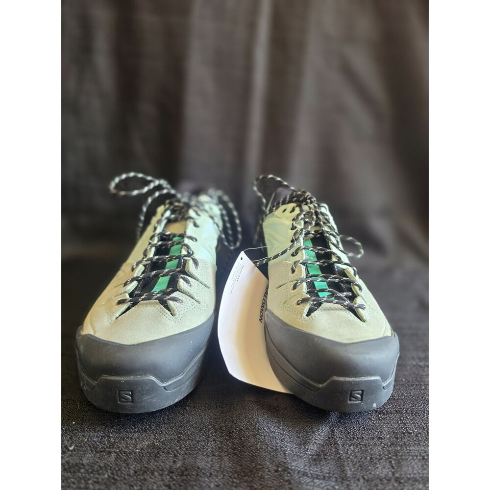 Salomon X-ALP Leather Mens 10 Women 11 Green Milieu Hiking Outdoors Retail $269 - Picture 3 of 16